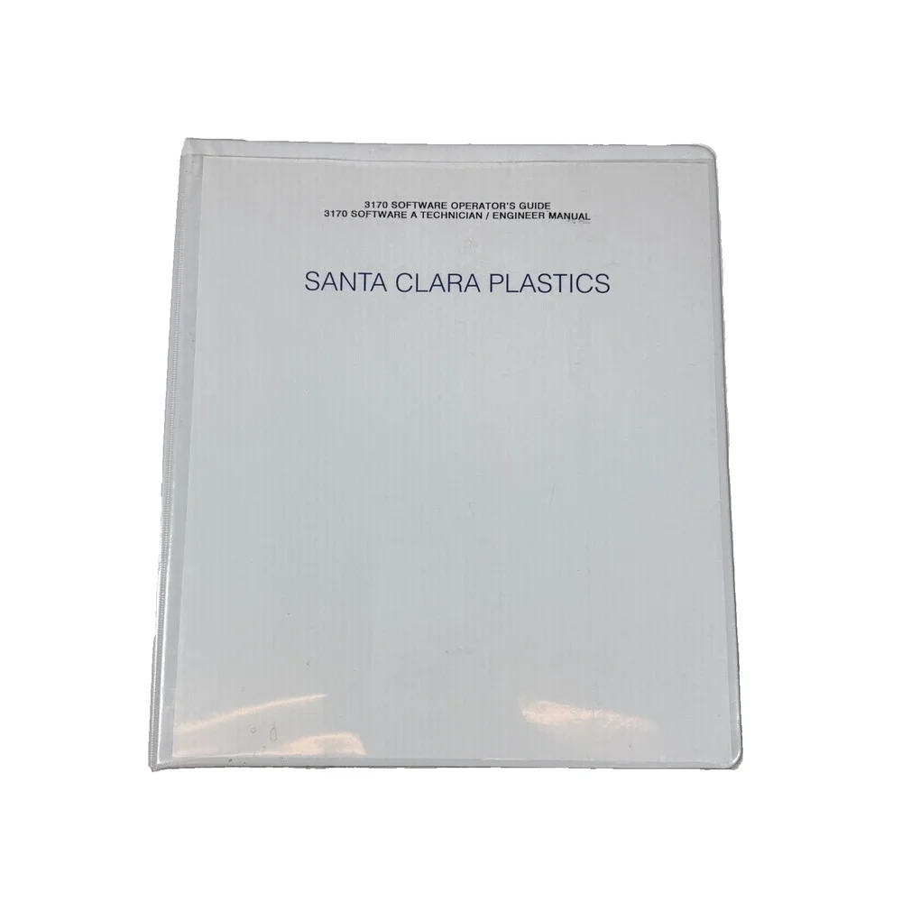 SANTA CLARA PLASTICS SCP 3170 Software Operator's Manual 1993 Vintage